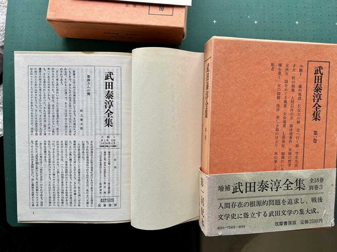 増補版「武田泰淳全集」全21巻揃、1978(送料込) 増補版「武田泰淳全集」全21巻揃、1978(送料込)